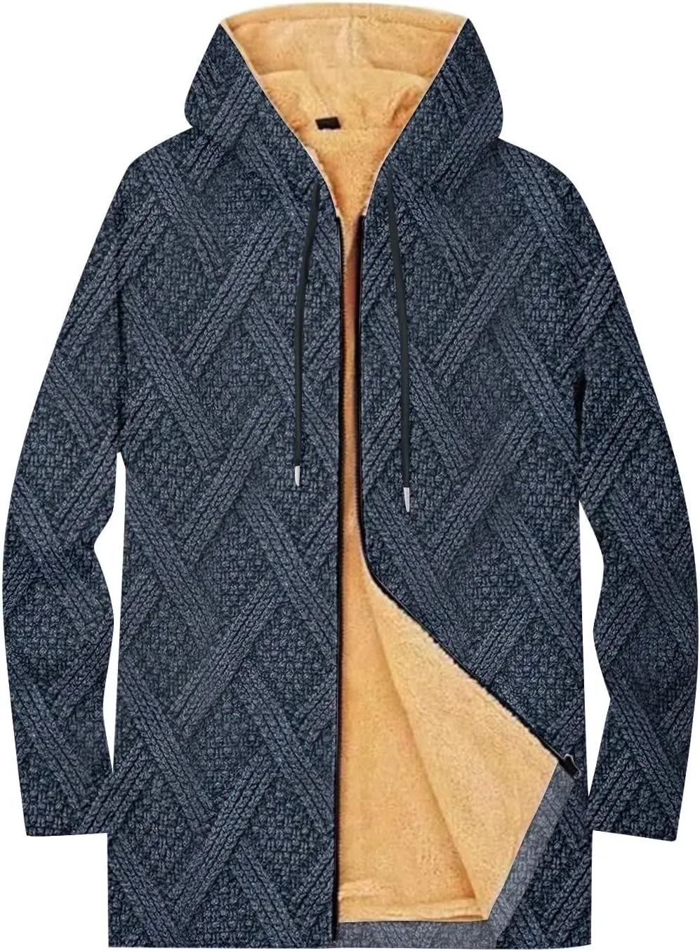 Mens Sherpa Lined Hoodie Zip Up Heavyweight Thermal Hoodies Casual Winter Fleece Hooded