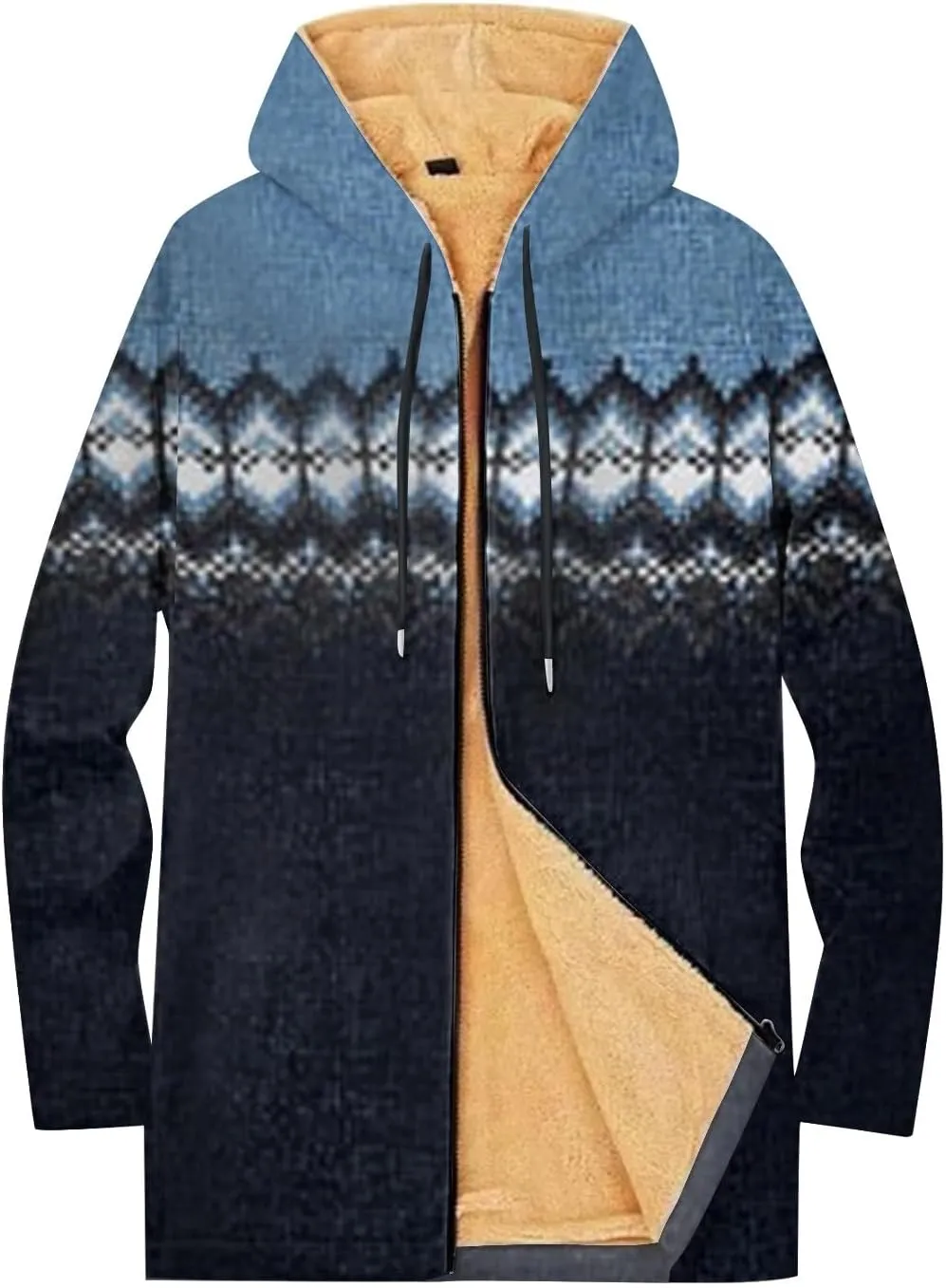 Mens Sherpa Lined Hoodie Zip Up Heavyweight Thermal Hoodies Casual Winter Fleece Hooded