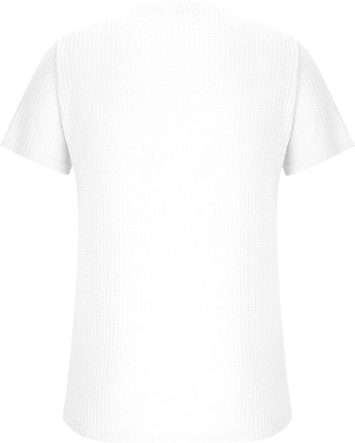 Mens Shirts Casual Short Sleeve T-Shirt Waffle Knit Tee Shirt Summer Beach Textured Top