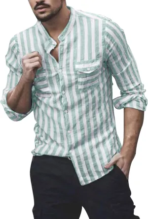 Mens Shirts Men's Casual Fashion Long Sleeve Dress Shirt Button Down Shirts Regular-Fit Slim-fit Work Shirt