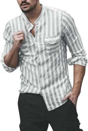 Mens Shirts Men's Casual Fashion Long Sleeve Dress Shirt Button Down Shirts Regular-Fit Slim-fit Work Shirt