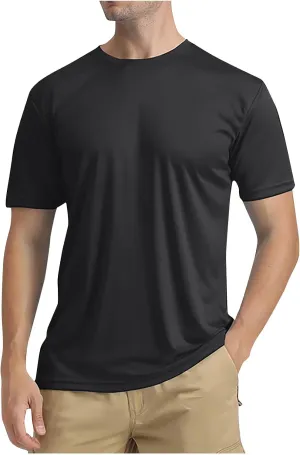 Mens Shirts UPF 50  Sun Protection Shirts Swim SPF Uv Quick Dry Short Sleeve T-Shirt for Athletic Fishing Basic Shirt