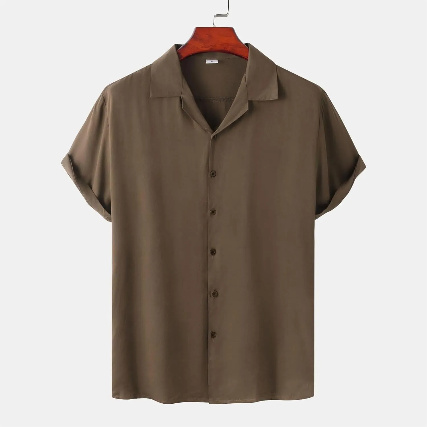 Mens Short Sleeve Shirts Casual Button Down Lightweight Vintage Comfy Tshirts Solid Camp Shirt Spring Summer Tees