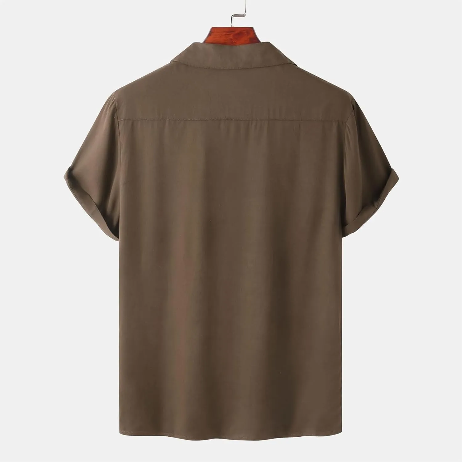 Mens Short Sleeve Shirts Casual Button Down Lightweight Vintage Comfy Tshirts Solid Camp Shirt Spring Summer Tees