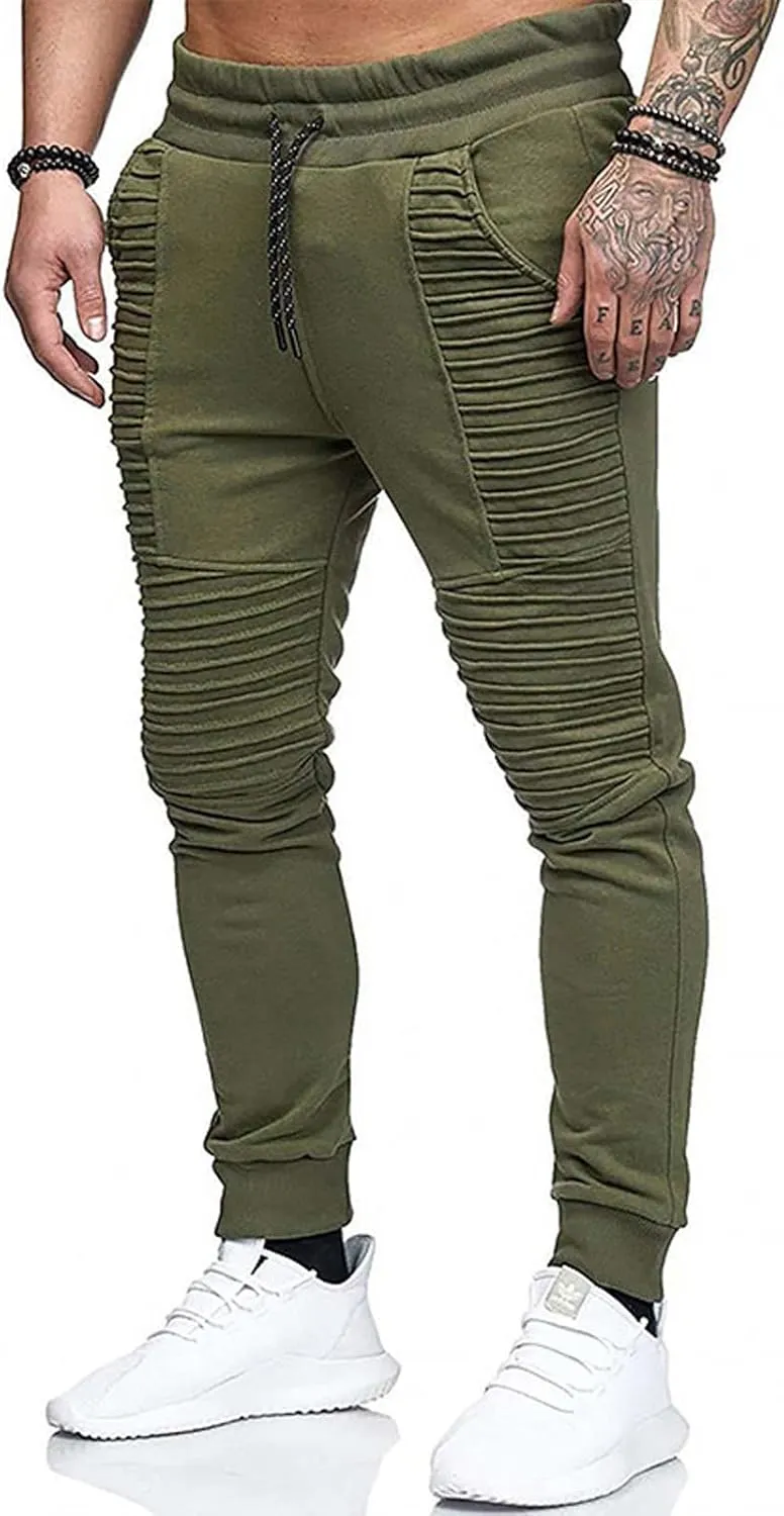 Men's Slim Joggers Workout Pants for Gym Running and Bodybuilding Athletic Bottom Sweatpants for Jogging, Running