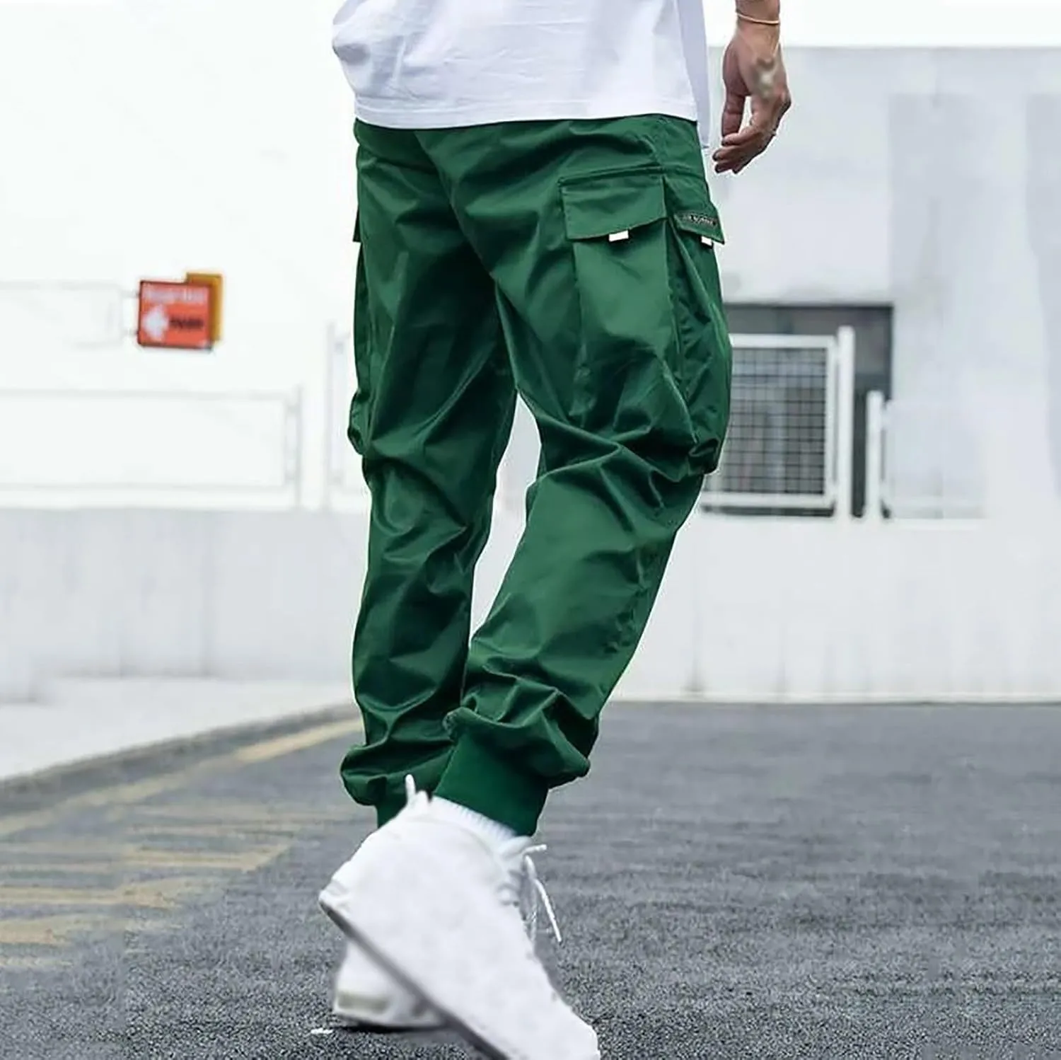 Mens Summer Lightweight Cargo Pants Elastic Waist Drawstring Joggers Hiking Pants Hiking Outdoor Trousers