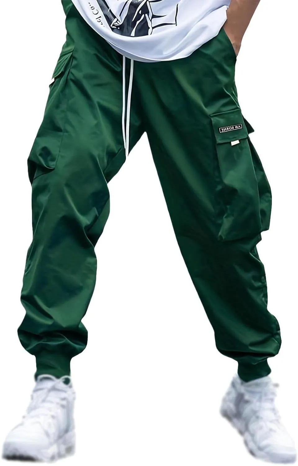 Mens Summer Lightweight Cargo Pants Elastic Waist Drawstring Joggers Hiking Pants Hiking Outdoor Trousers