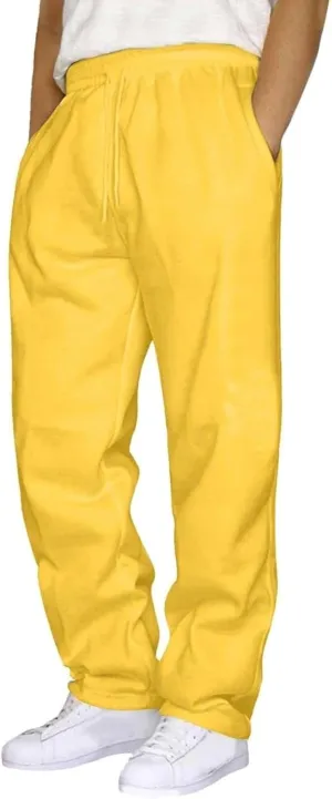 Men's Sweatpants Drawstring Joggers with Pockets Gym Trousers Baggy Lounge Pant Lightweight Sweatpants for Men