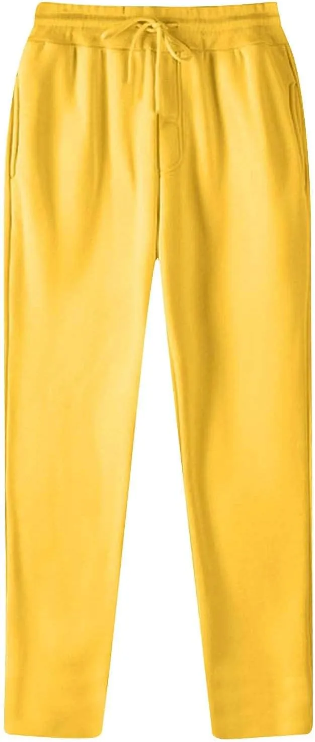 Men's Sweatpants Drawstring Joggers with Pockets Gym Trousers Baggy Lounge Pant Lightweight Sweatpants for Men