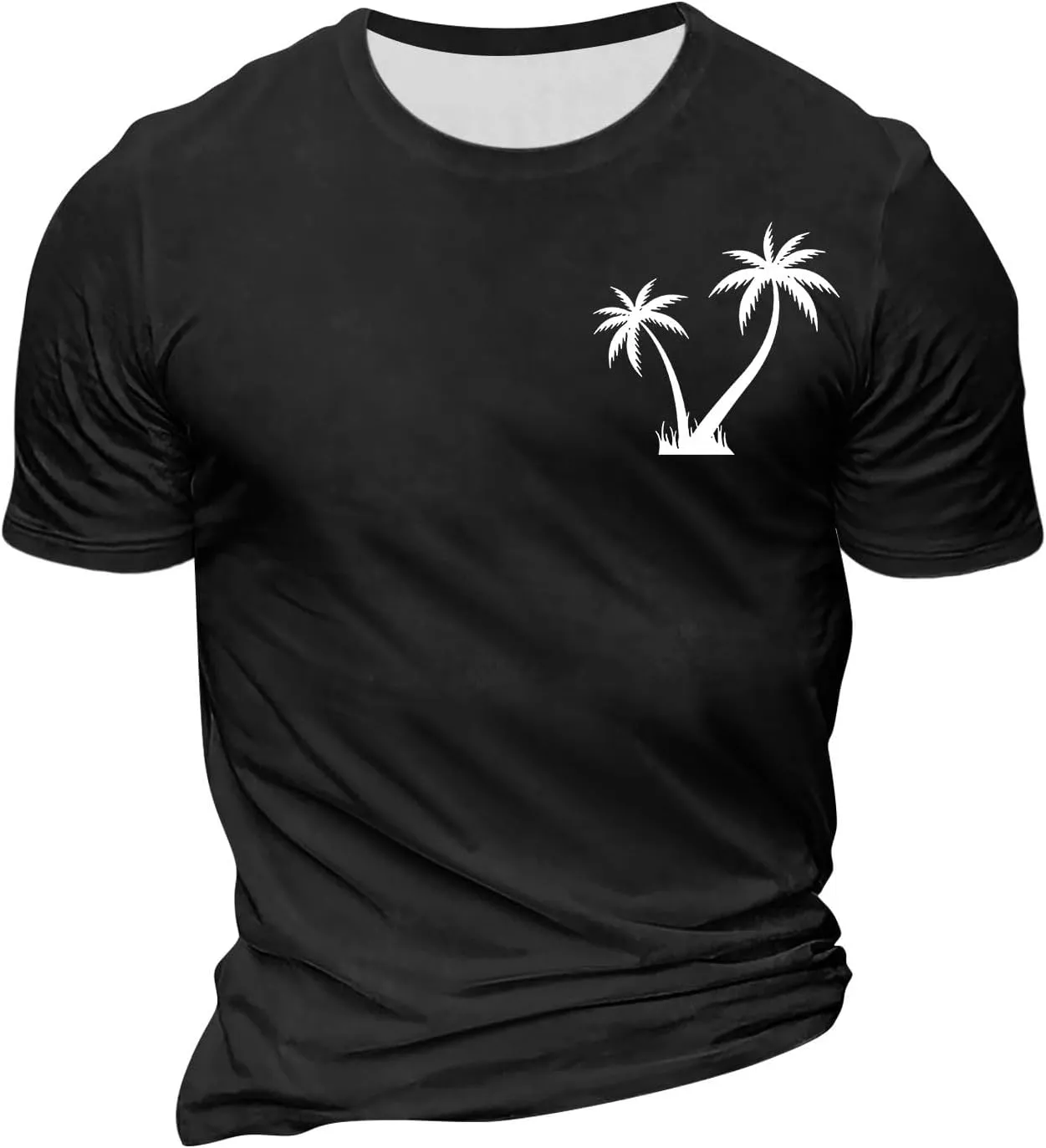 Men's T Shirts Graphic T-Shirts Summer Beach Casual Short Sleeve Palm Tree Print Crewneck Tee Shirts, S-5XL