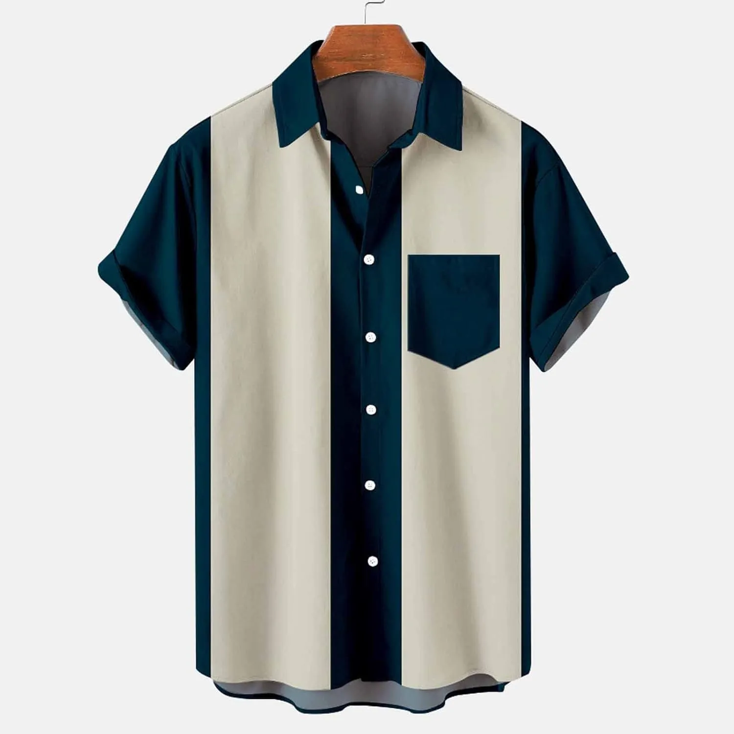 Muscularfit Mens Shirts Button Down Short Sleeve Casual Tshirt Loose Fit Color Block Collar Shirt Hawaiian Summer Beach Shirt