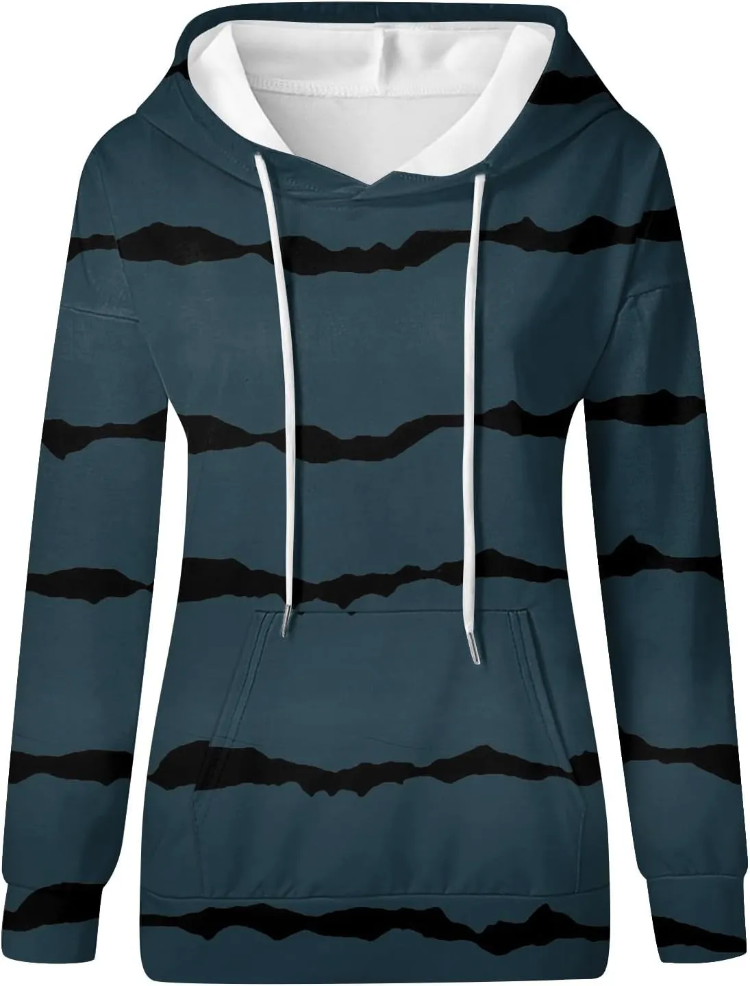 Oversized Hoodies for Women 2024 Fall Loose Fit Round Neck Casual Printed Sweatshirts with Pocket Pull Over Outfit