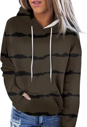 Oversized Hoodies for Women 2024 Fall Loose Fit Round Neck Casual Printed Sweatshirts with Pocket Pull Over Outfit