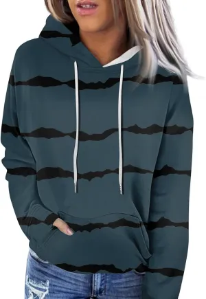Oversized Hoodies for Women 2024 Fall Loose Fit Round Neck Casual Printed Sweatshirts with Pocket Pull Over Outfit