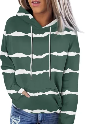 Oversized Hoodies for Women 2024 Fall Loose Fit Round Neck Casual Printed Sweatshirts with Pocket Pull Over Outfit