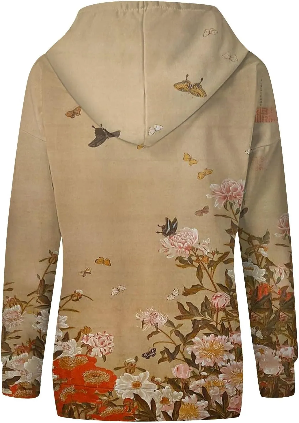 Oversized Hoodies for Women 2024 Fall Loose Fit Round Neck Casual Printed Sweatshirts with Pocket Pull Over Outfit