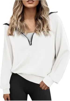 Placed Recently by Me Crewneck Sweatshirts Womens Sweatshirts for Teen Girl Full-Zip Cropped Pullover Solid Color Fleece Zipper Hoodies Y2K Fall Fashion Clothes