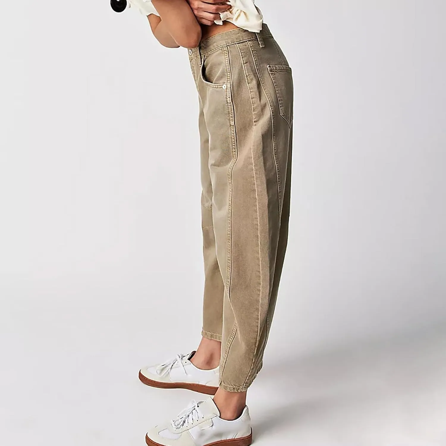 Plus Size Women's Barrel Jeans High Waisted Casual Straight Leg Stretchy Trendy Wide Leg Denim Pant Long Trouser 2025
