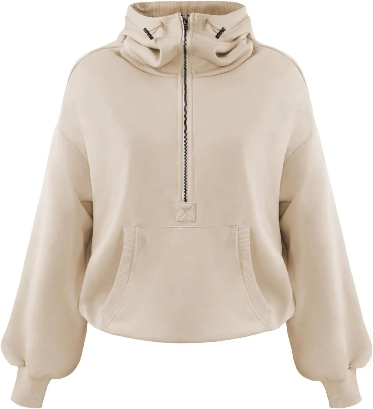 Plustrong Womens Half Zip Hoodies Casual Long Sleeve Cropped Sweatshirts Quarter Zip Pullover