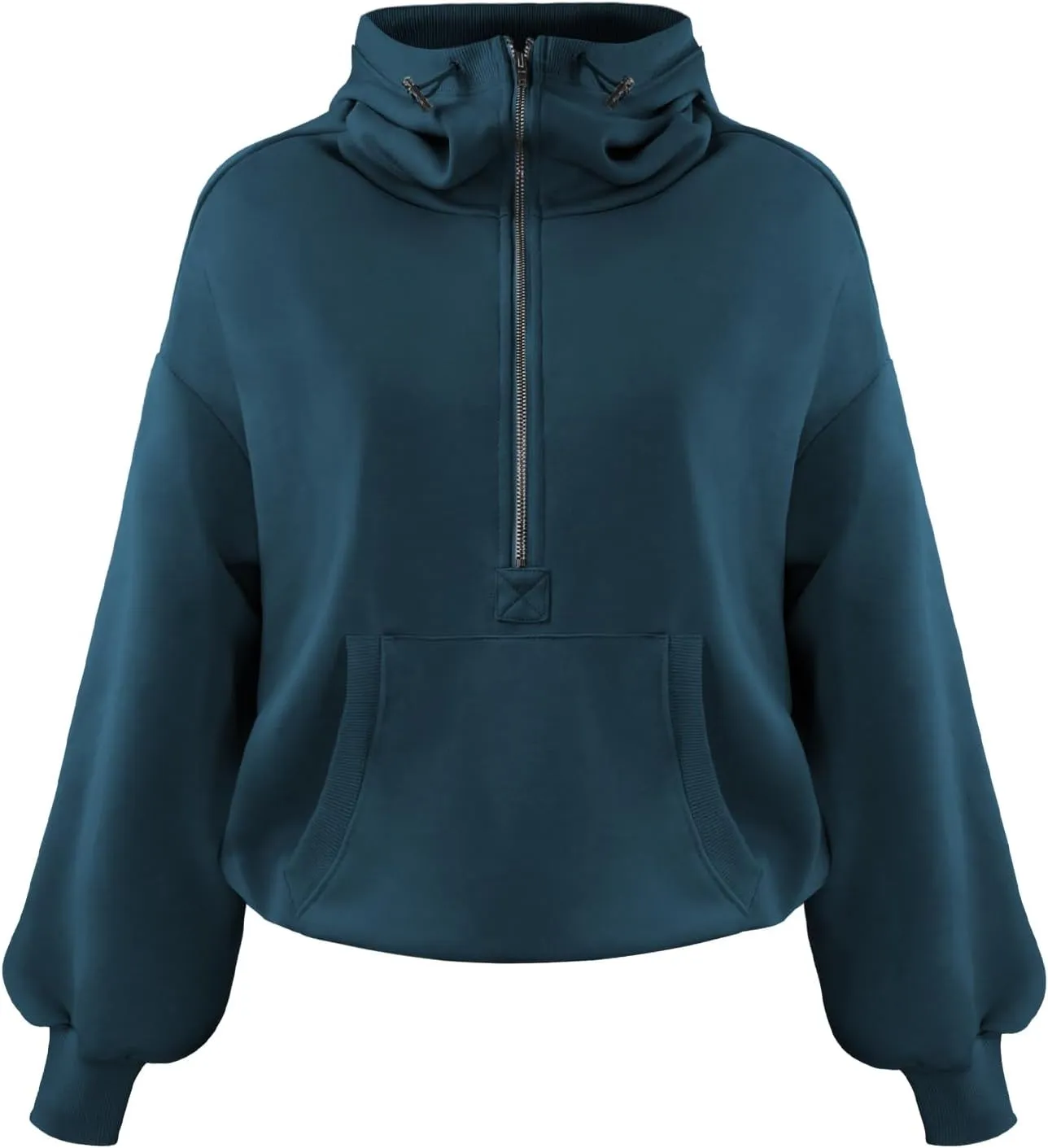 Plustrong Womens Half Zip Hoodies Casual Long Sleeve Cropped Sweatshirts Quarter Zip Pullover