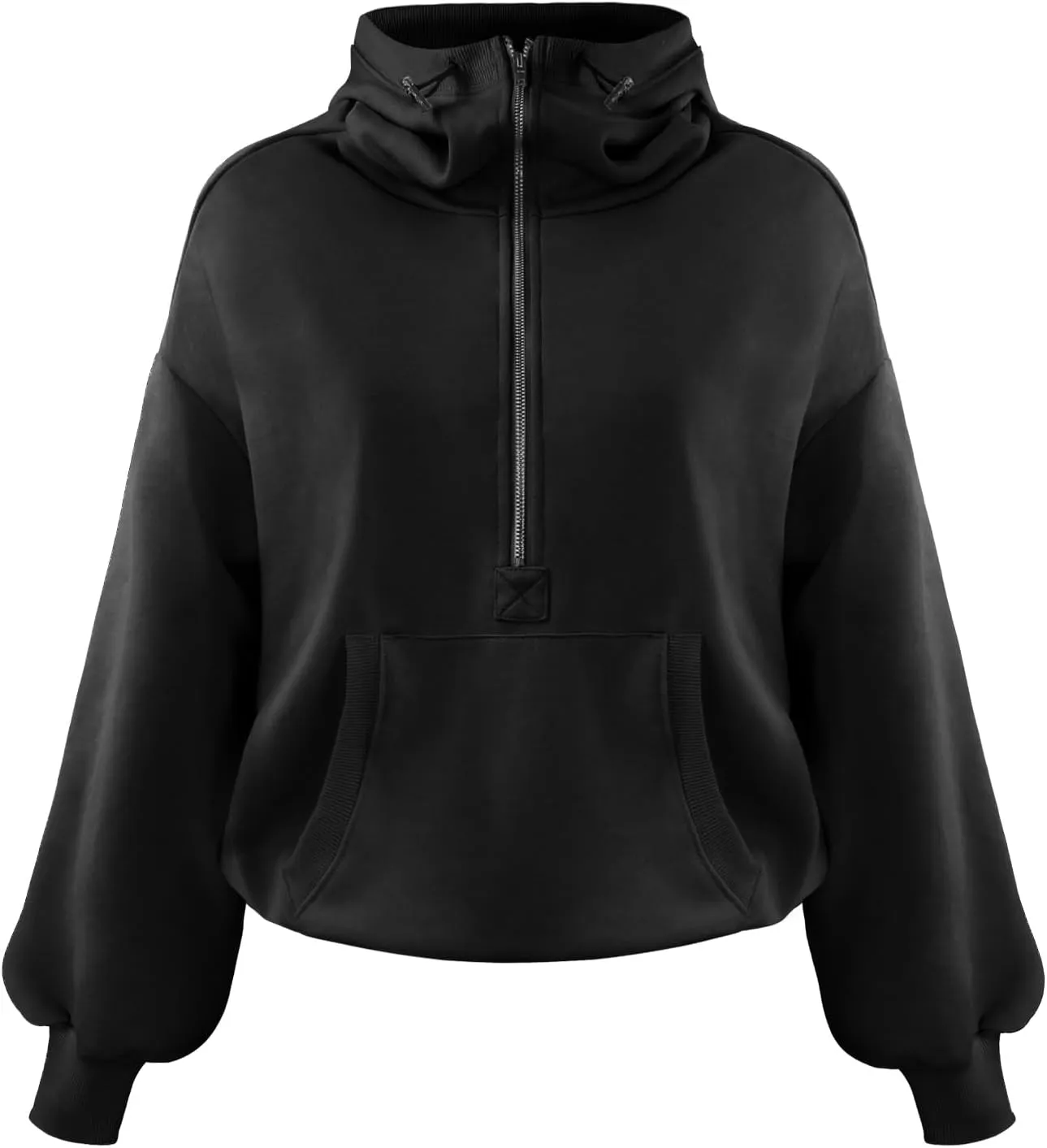 Plustrong Womens Half Zip Hoodies Casual Long Sleeve Cropped Sweatshirts Quarter Zip Pullover