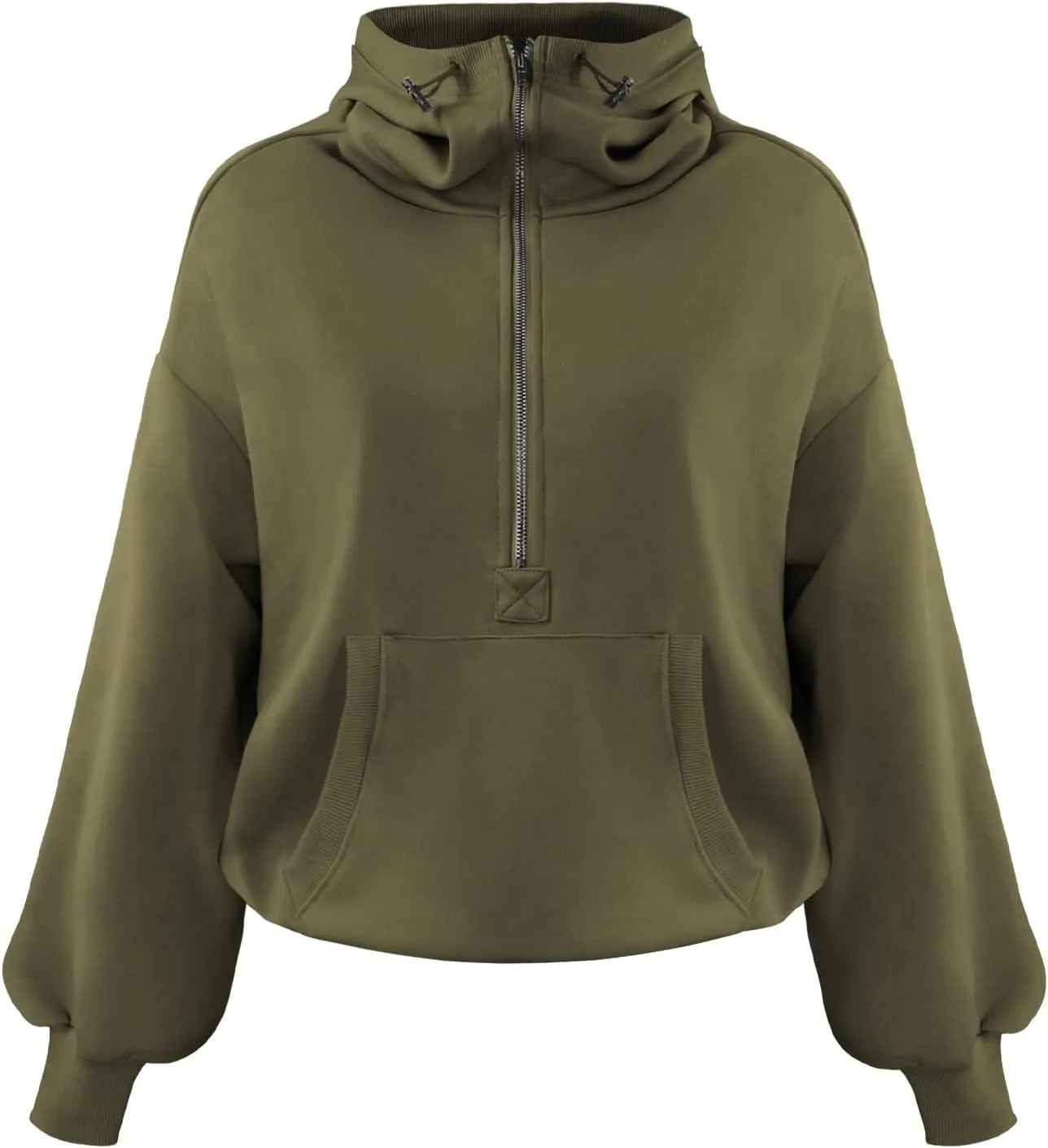 Plustrong Womens Half Zip Hoodies Casual Long Sleeve Cropped Sweatshirts Quarter Zip Pullover