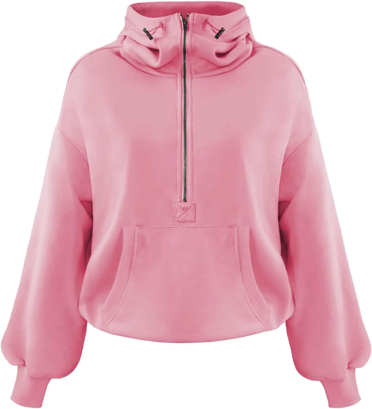 Plustrong Womens Half Zip Hoodies Casual Long Sleeve Cropped Sweatshirts Quarter Zip Pullover