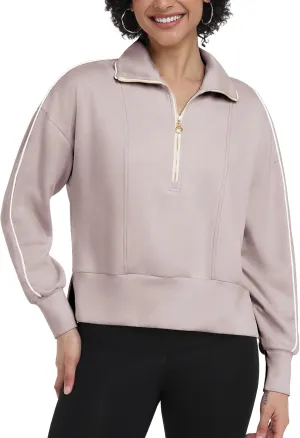 POKWAI Women Half Zip Cropped Sweatshirts Long Sleeve Pullover Tops Casual Fall Outfits Clothes