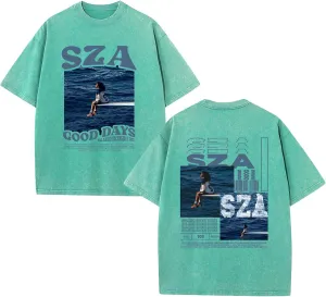 Print Graphic 𝑺𝑶𝑺 Singer S-Z-A T-Shirt Fans Oversized Vintage Washed T-Shirts for Women's & Men's