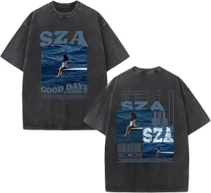 Print Graphic 𝑺𝑶𝑺 Singer S-Z-A T-Shirt Fans Oversized Vintage Washed T-Shirts for Women's & Men's