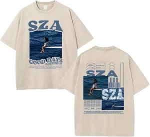Print Graphic 𝑺𝑶𝑺 Singer S-Z-A T-Shirt Fans Oversized Vintage Washed T-Shirts for Women's & Men's