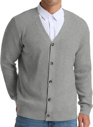 RQP Men's Cardigan Sweaters Long Sleeve V-Neck Sweaters Slim Fit Casual Buttons Down Knitted Sweaters