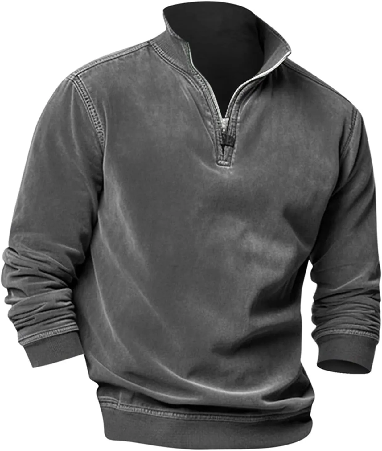 RTRDE Men's Casual Dress Sweatshirts Pullover Zipper Sweatshirt Long Sleeve Casual Golf Polo Work Sweater Shirt, S-4XL