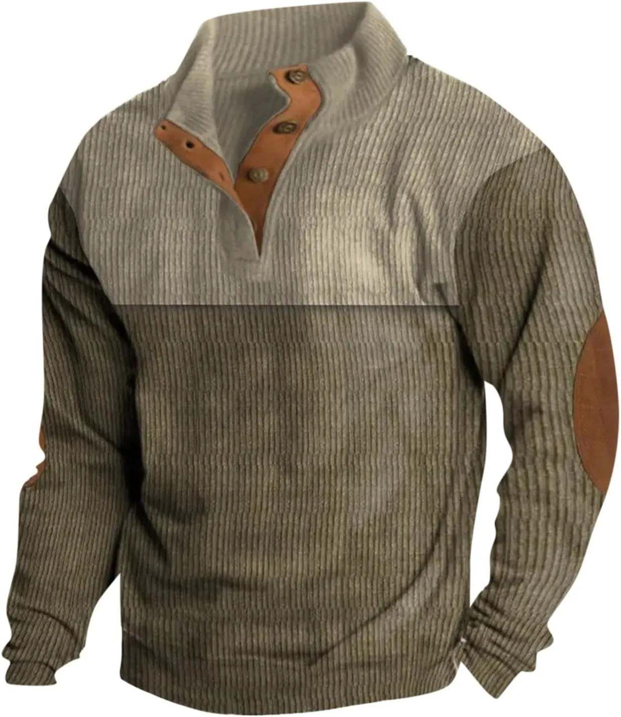 RTRDE Men's Pullover Sweatshirts Button Sweatshirt Long Sleeve Sweaters No Hood Tops Casual Sweatshirt, S-3XL