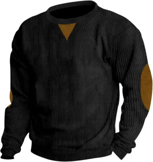RTRDE Men's Sweatshirts Crewneck Corduroy Pullover Sweatshirt Crewnecks Long Sleeve Casual Sweatshirts, S-3XL
