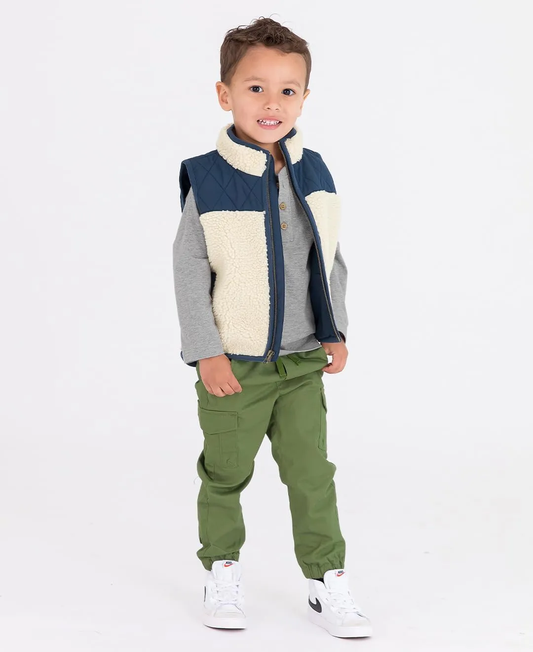 RUGGEDBUTTS® Baby/Toddler Boys Drawstring Joggers Tapered Ankle Pull-On Pants