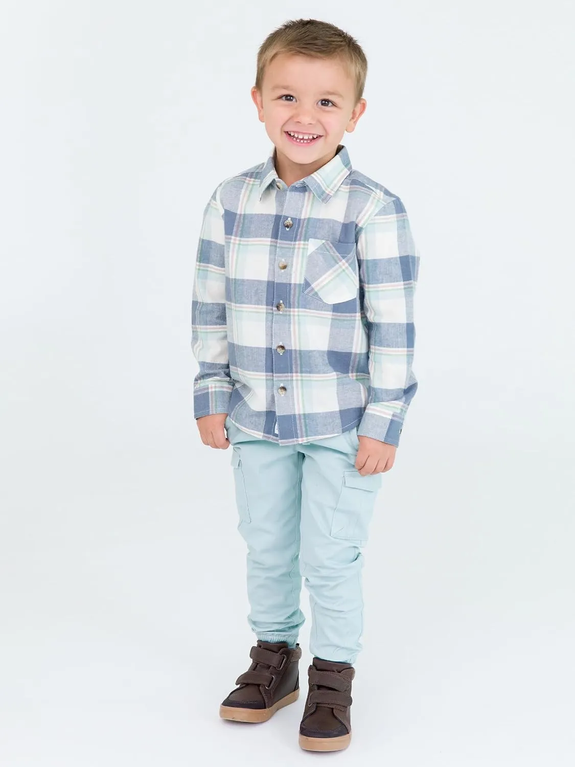 RUGGEDBUTTS® Baby/Toddler Boys Drawstring Joggers Tapered Ankle Pull-On Pants