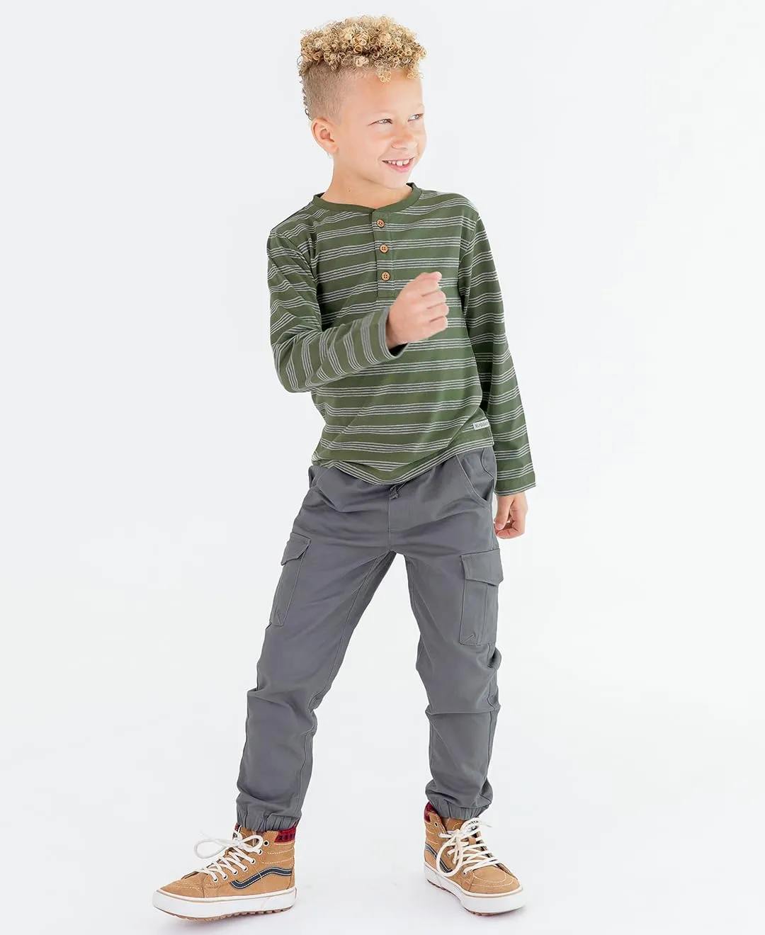 RUGGEDBUTTS® Baby/Toddler Boys Drawstring Joggers Tapered Ankle Pull-On Pants