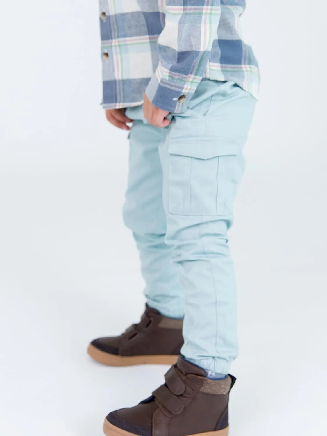 RUGGEDBUTTS® Baby/Toddler Boys Drawstring Joggers Tapered Ankle Pull-On Pants
