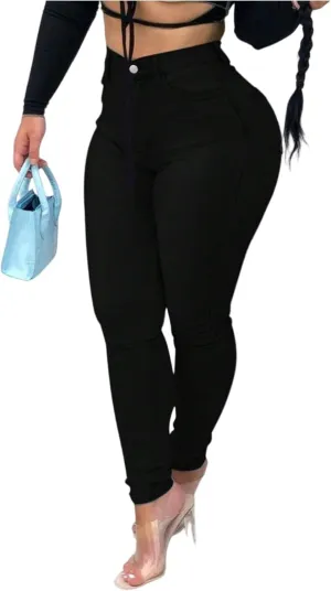 Skinny Jeans for Women Stretchy Curvy High Waisted Butt Lifting Jeans Pull On Denim Jeggings with Pockets