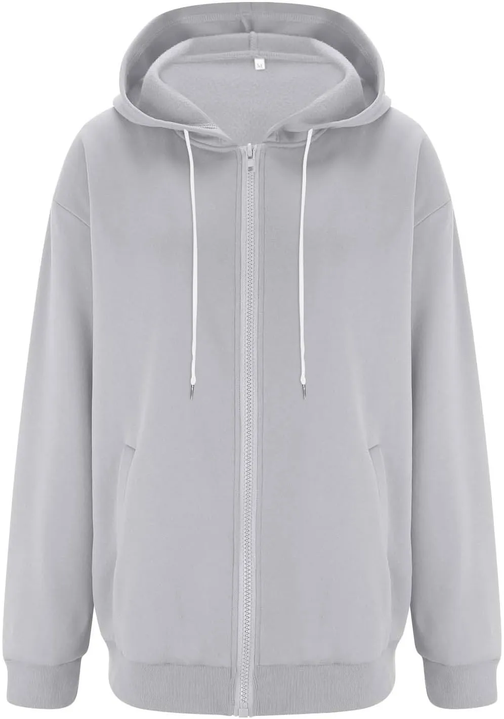 slqdgmryz Zip Up Hoodie Women Drawstring Oversized Sweatshirt Zipped Cute Hoodies Y2k Workout Fleece Jacket with Pockets