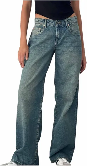 SMIDOW Women's High Waisted Flare Jeans with Belt Bootcut Stretchy Denim Pants Full Length Wide-Leg Denim Pants