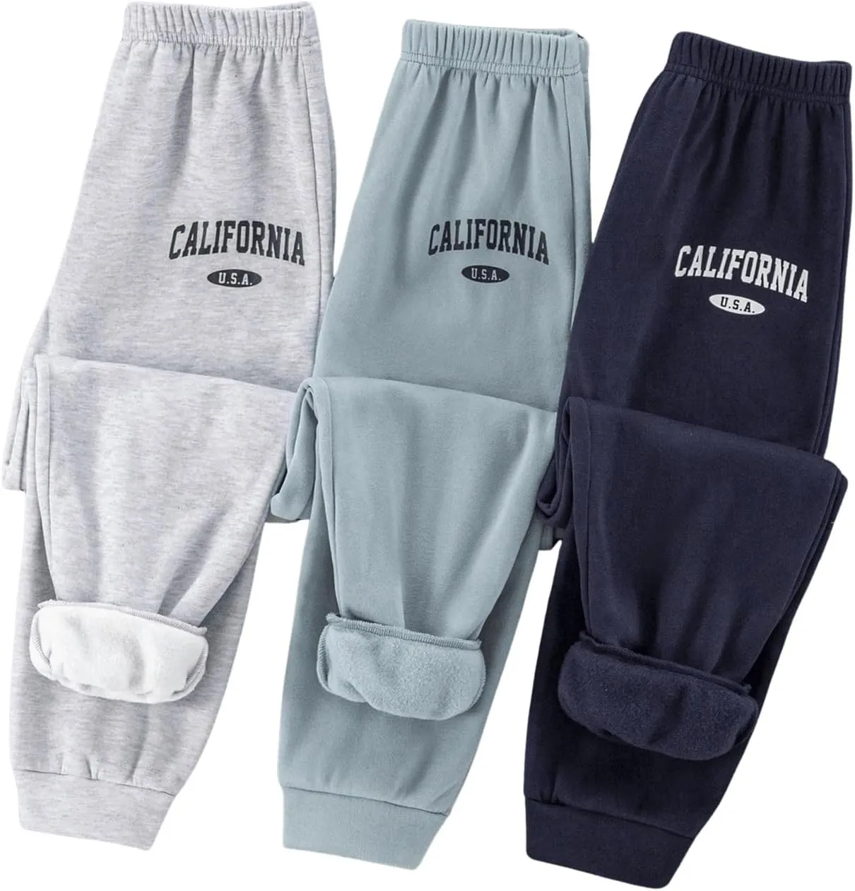SOLY HUX Boy's 3 Piece Letter Print Graphic Sweatpants Elastic Waist Joggers Pants
