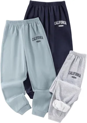 SOLY HUX Boy's 3 Piece Letter Print Graphic Sweatpants Elastic Waist Joggers Pants