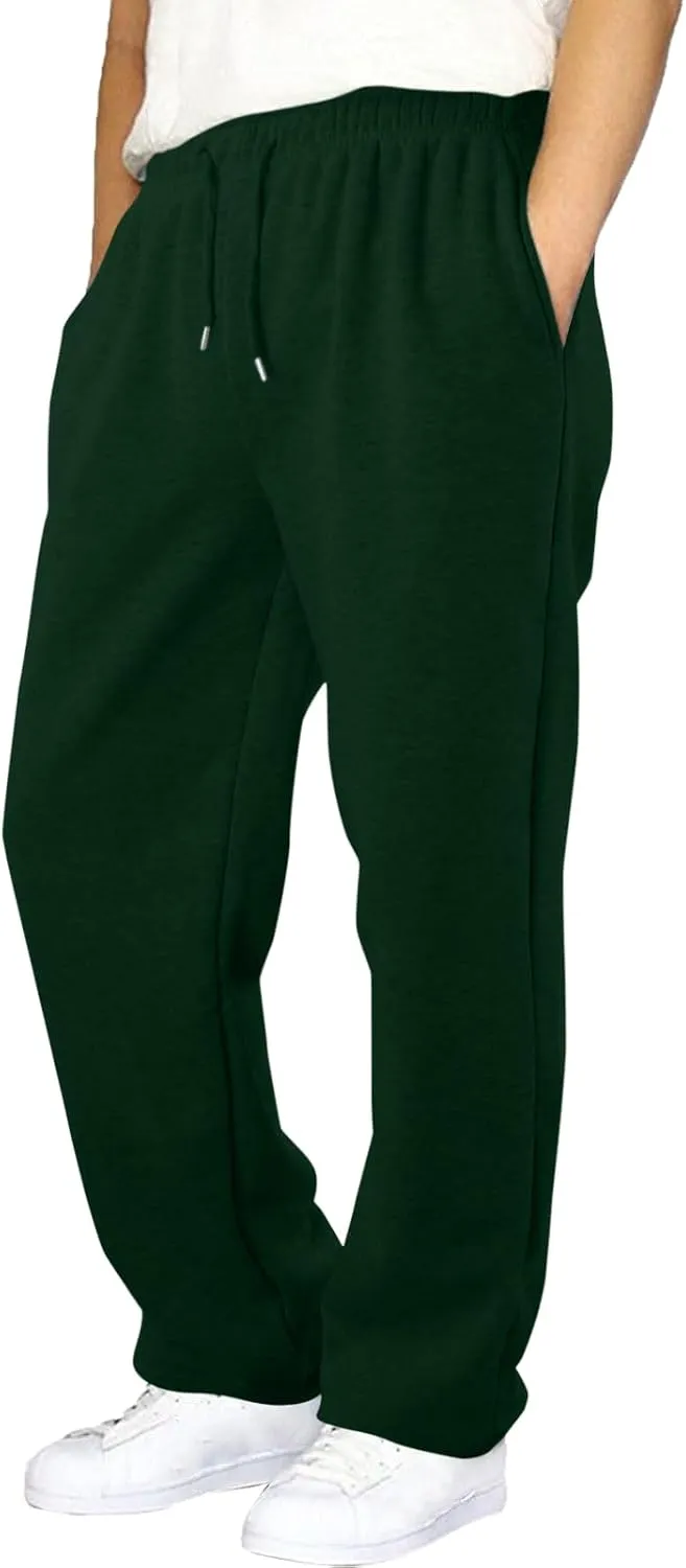 Sweatpants for Teen Boys 16-18 Mens Heavyweight Cargo Fleece Sweatpants Relaxed Fit Joggers with Pockets Sweat Pants