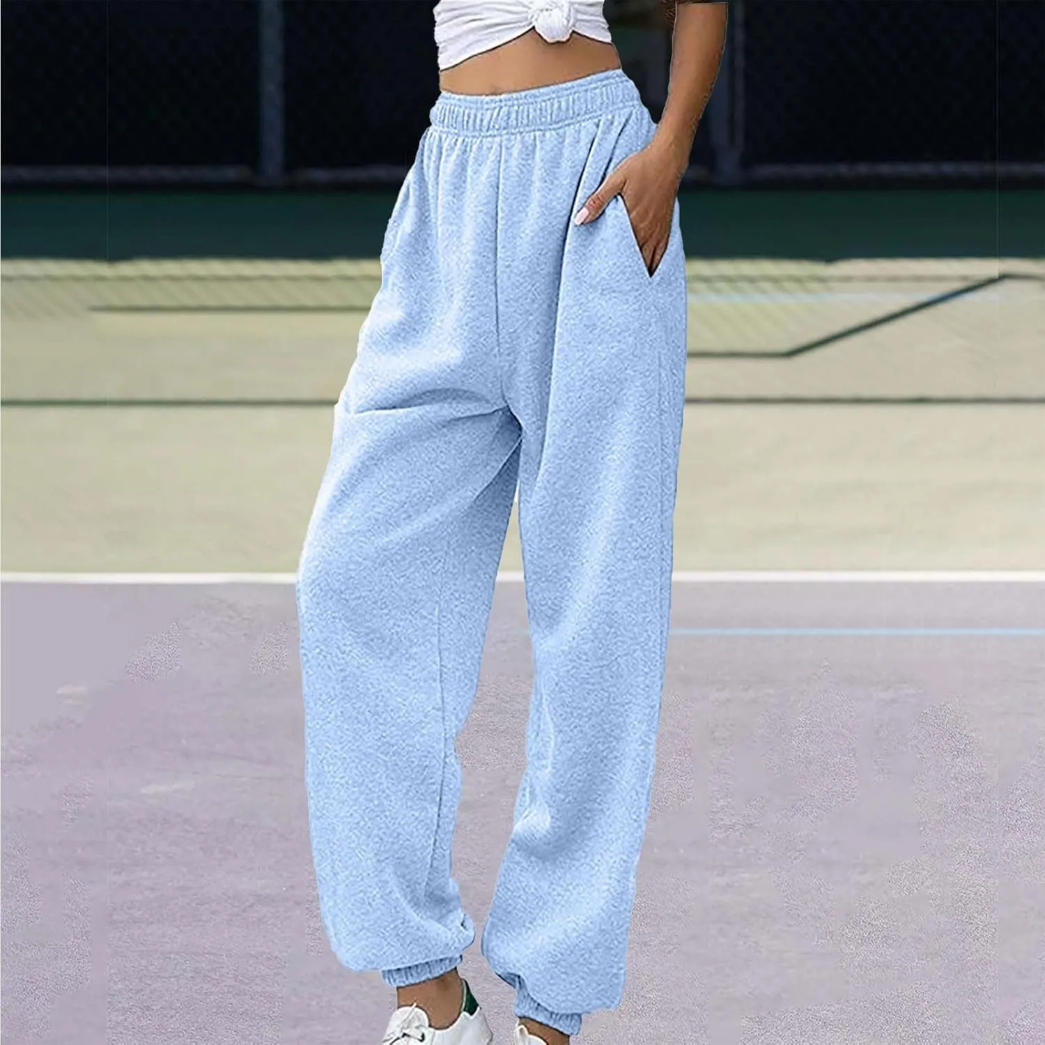 Sweatpants for Women Baggy Cinched Bottom Workout Drawstring Elastic Waist Joggers Pants Outdoor Sports Athletic Pant