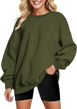 Sweatshirt for Women Fall and Winter Solid off Shoulder Women's Pullover Tops Oversized Hoodies for Women Plus Size