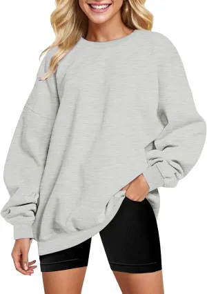 Sweatshirt for Women Fall and Winter Solid off Shoulder Women's Pullover Tops Oversized Hoodies for Women Plus Size