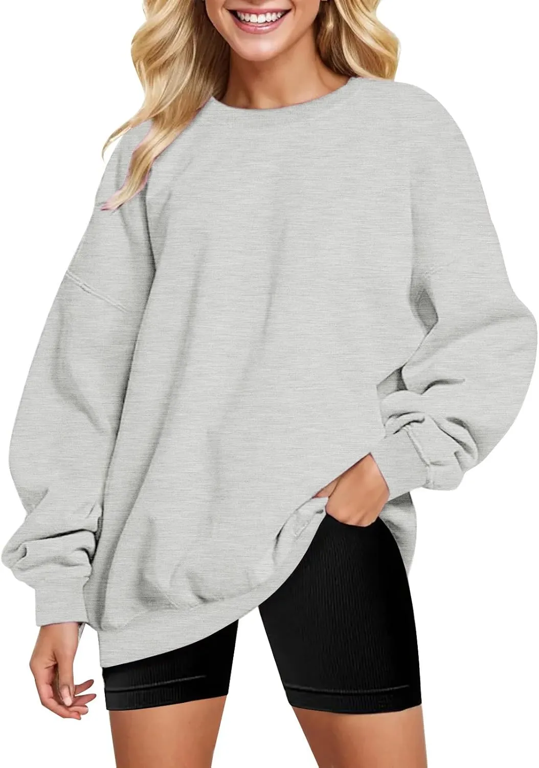 Sweatshirt for Women Fall and Winter Solid off Shoulder Women's Pullover Tops Oversized Hoodies for Women Plus Size