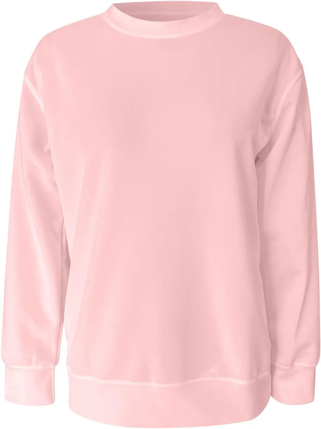 Sweatshirts for Womens Fall Outfits 2024 Crew Neck Sweaters Casual Long Sleeve Hoodies Slim Fit Solid Pullover Tops